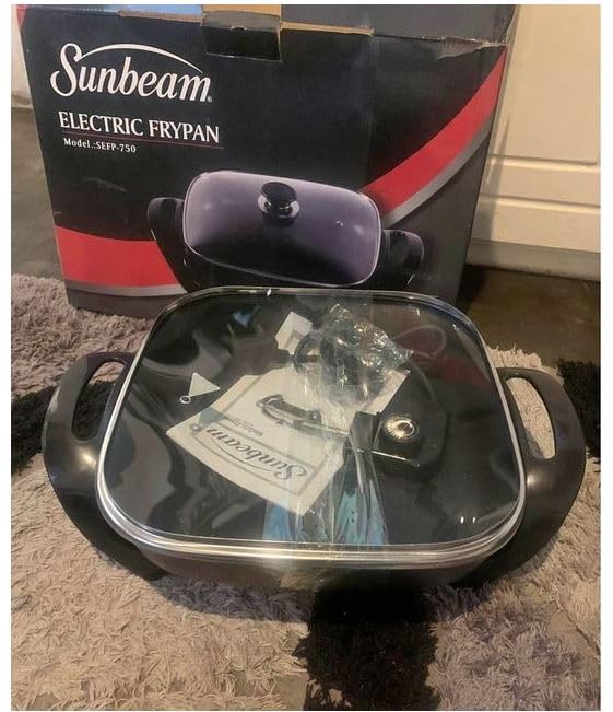 Non-Stick Coating Sunbeam Electric Frypan with Lid - SEFP-750